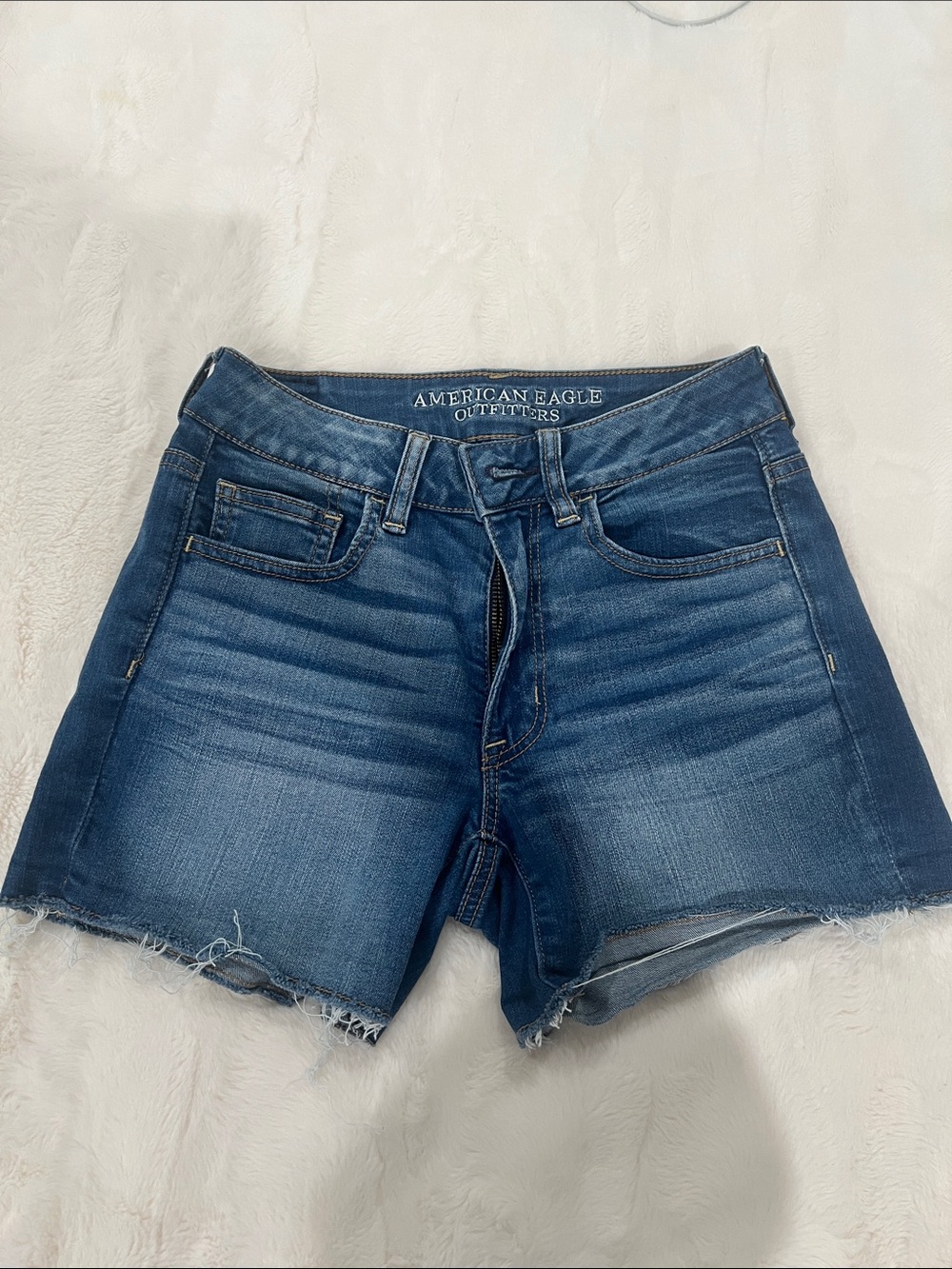 American Eagle Outfitters Dark Blue Denim Cutoff Shorts